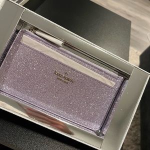 Kate spade glitter lilac card holder